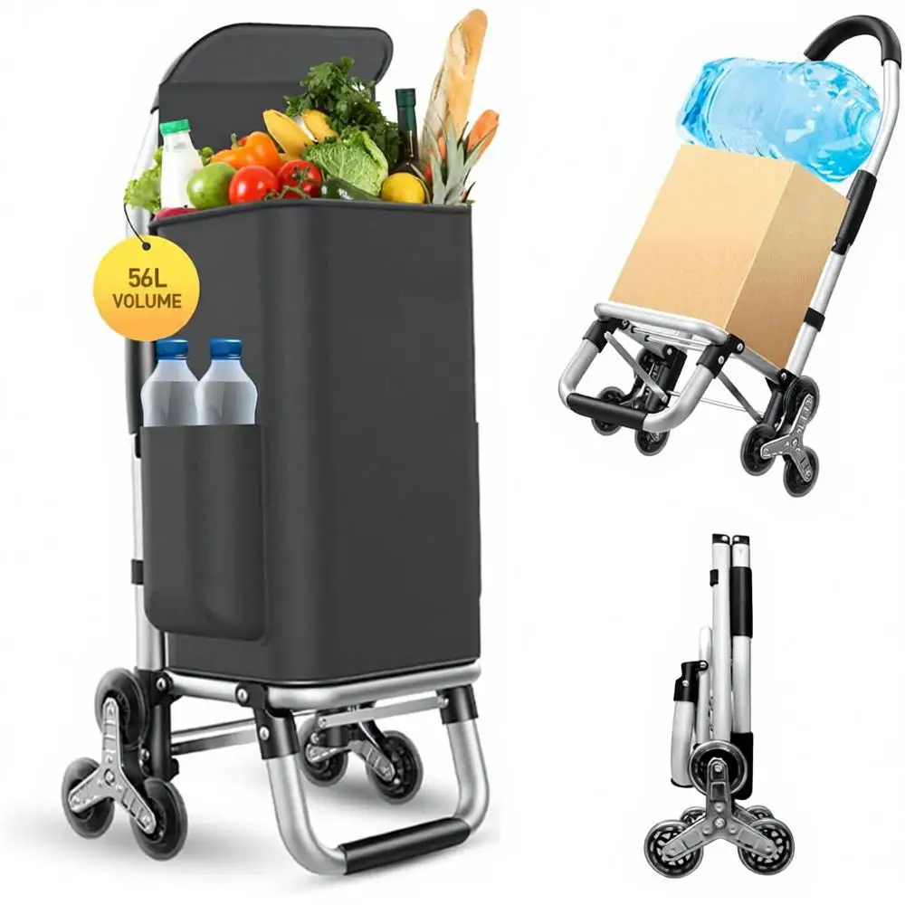 

Усиленная тележка для покупок 3-в-1, складная ручная тележка, 6-колесная тележка для продуктов, портативная универсальная тележка, водонепроницаемая сумка, для переезда, C