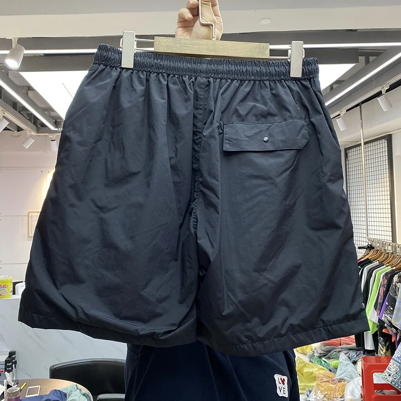 Green Fashion Shorts Men Women Badge Nylon Double Layer Lnner Mesh Shorts Casual Elastic Sports Shorts Basketball Pants