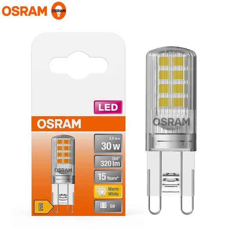 

For OSRAM LED PIN 30 G9 2.6W 2700K Warm White Clear Lamp 300° Light 220V LED Outdoor Indoor Home House Lighting AC32106