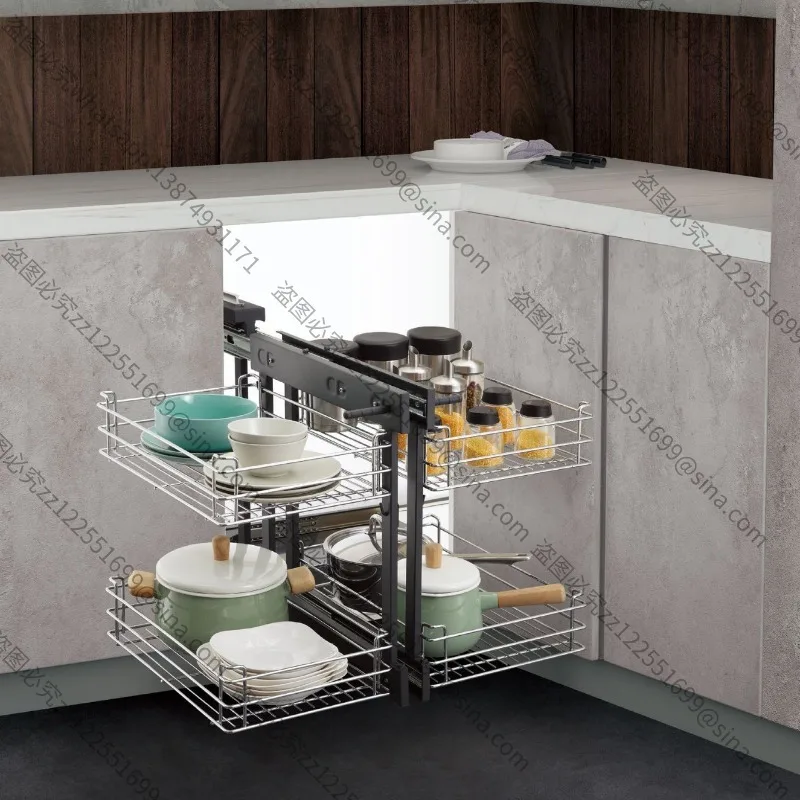 Suitable for Full Pull-out Corner Cabinet Monster Pull Basket, Floor Cabinet PullBasket, Multi-guide Rail PullBasket