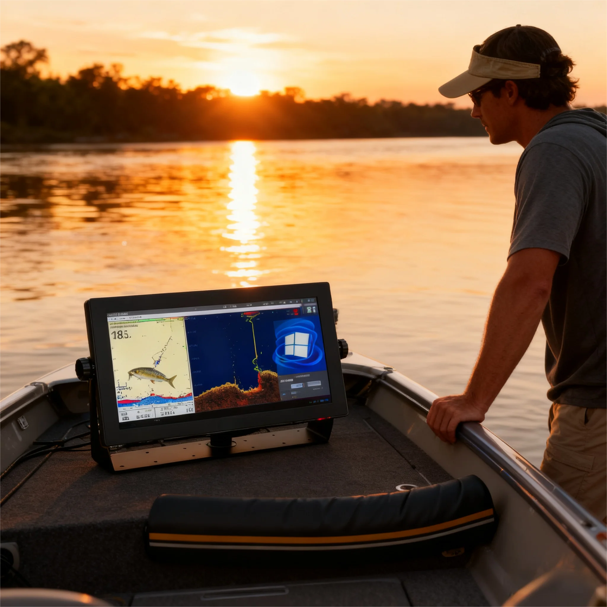 Marine Equipment Electronics Products Garmin Compatible Touchscreen Monitor Ip65 Ip67 1000nits Industrial Screen Boat Display