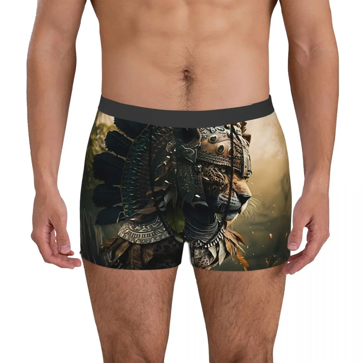 Jaguar Aztec Warrior Underpants Cotton Panties Men's Underwear Ventilate Shorts