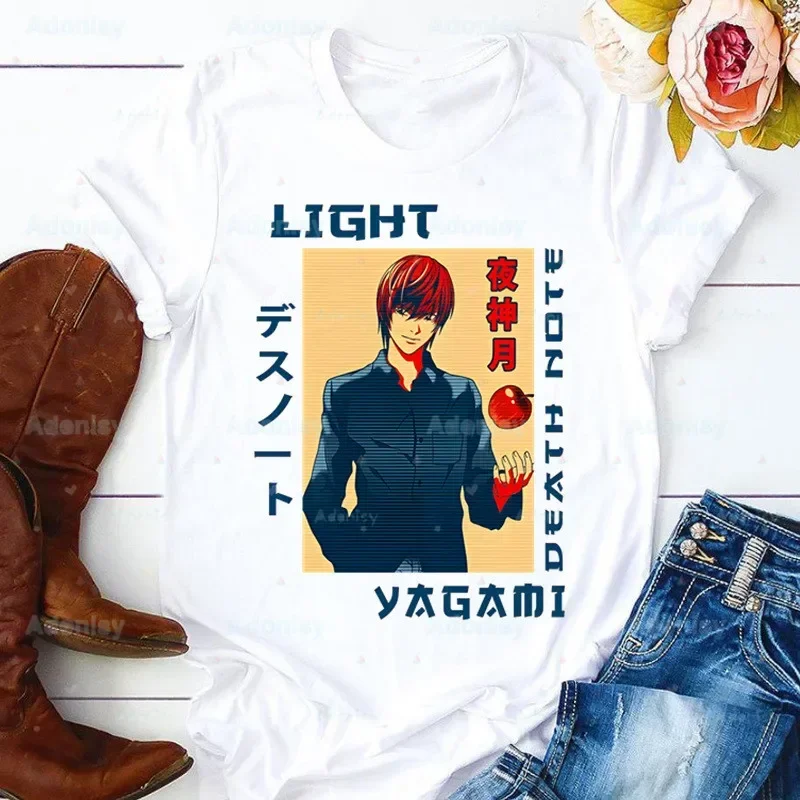 Death Note Light Yagami Vicino Ryuk L Lawliet Femme Harajuku Camisetas de verano Casual Cuello redondo Camiseta de manga corta, Drop Ship