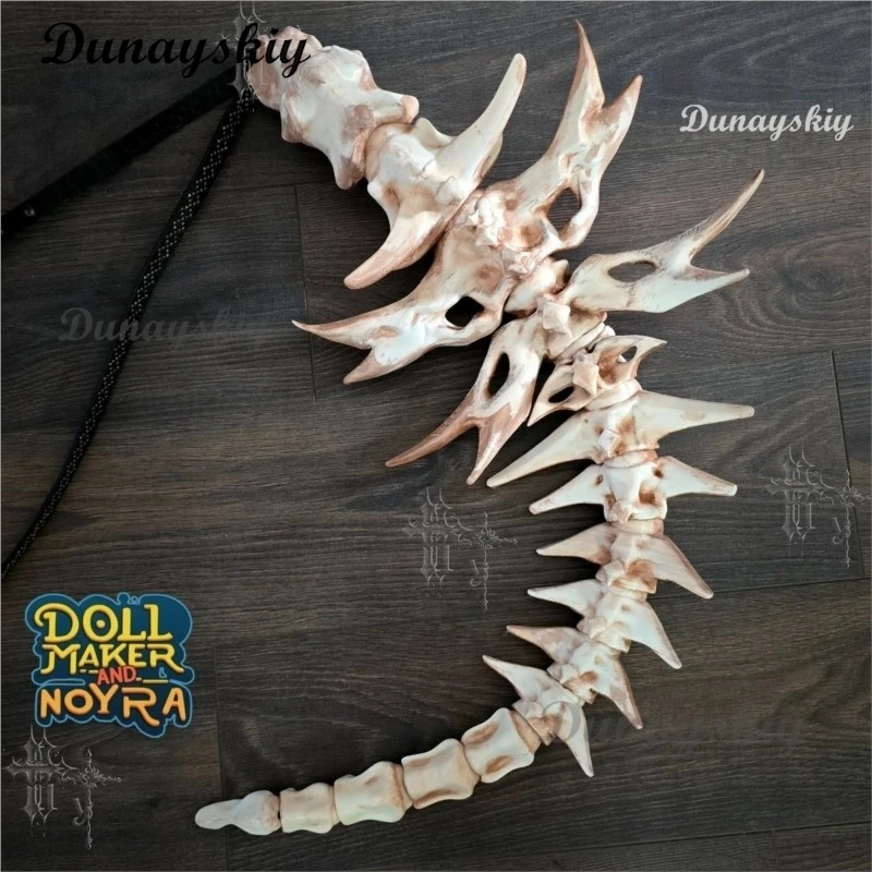 Gothic Dragon Tail Cosplay Prop Articulated Skeleton Spine Flexible Tail for Halloween Roleplay and Themed Party view 4