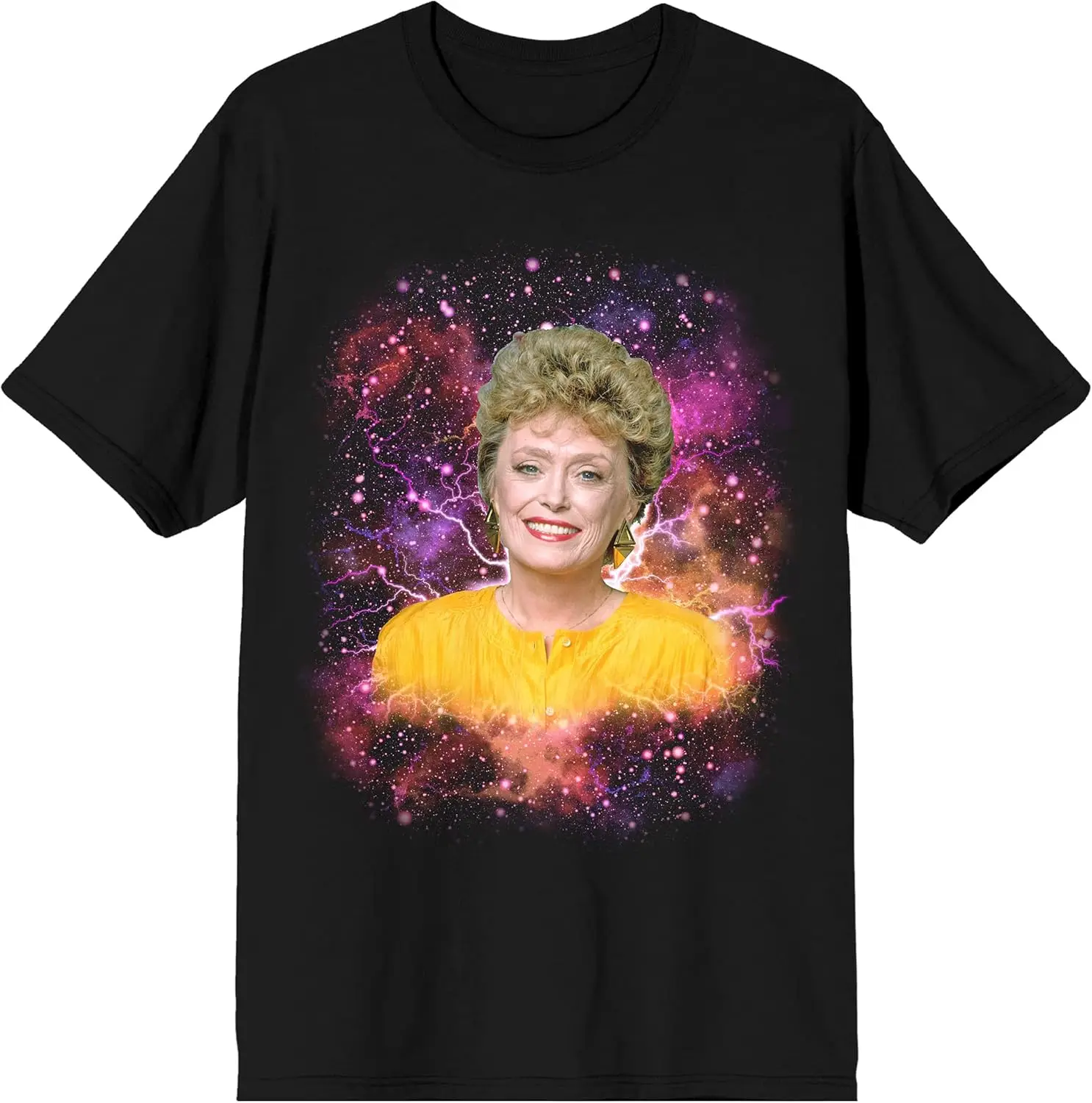 Golden Girls Space Galaxy Blanche Mens Black Graphic Tee