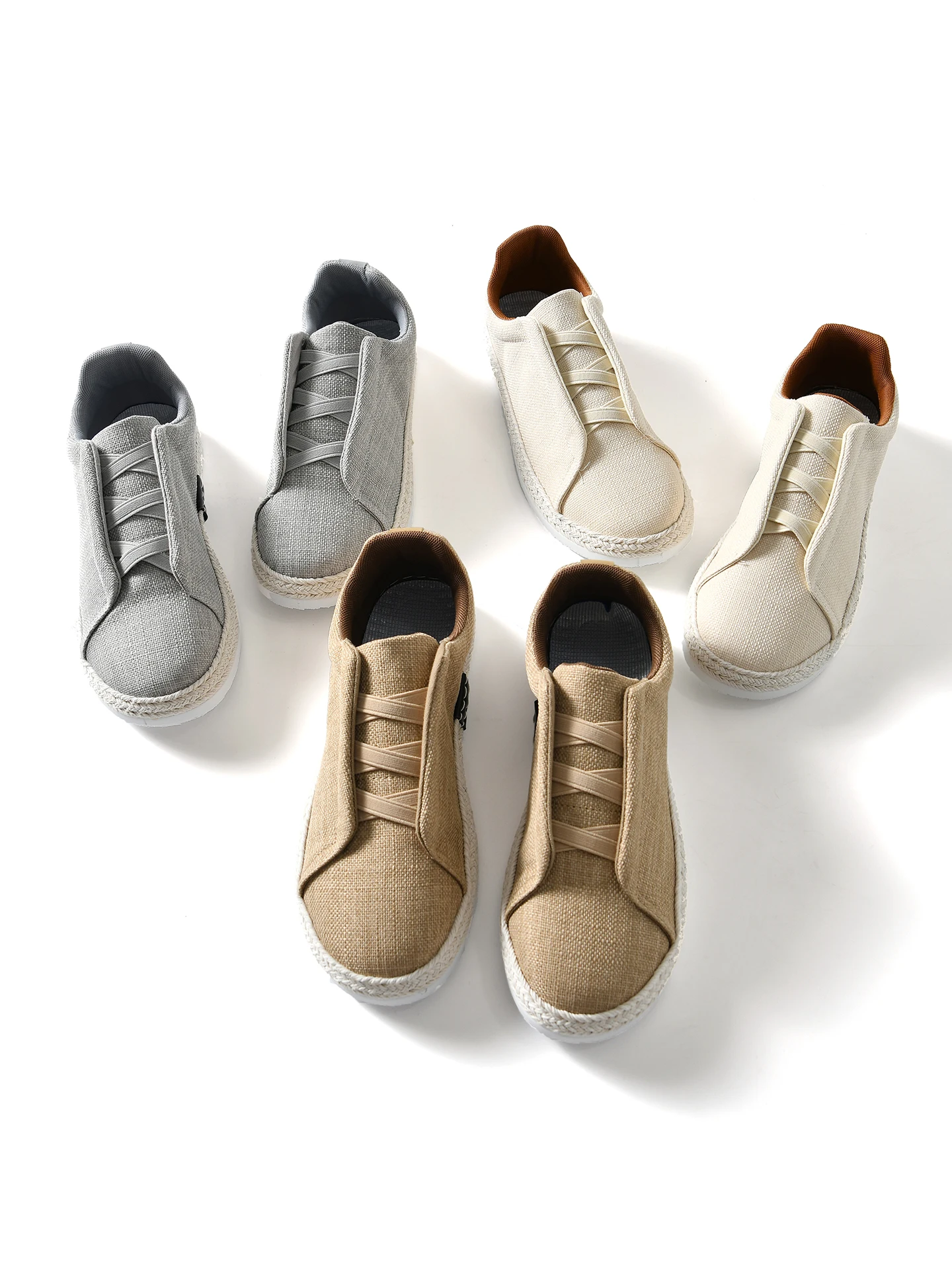 Men's Casual Slip-On Shoes Linen Upgraded Version Breathable Low Cut Flat Bottom Comfortable Spring Summer Fashion Sneakers