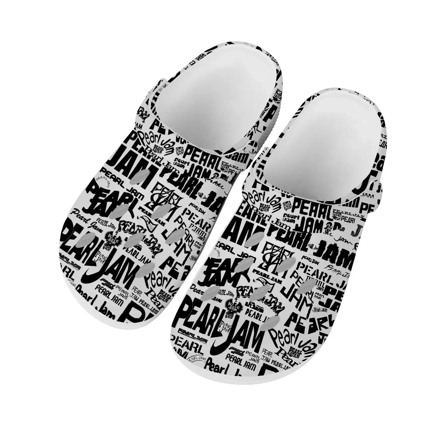 

Pearl Jam Rock Band Pop Home Clogs Custom Water Shoes Mens Womens Teenager Shoe Garden Clog Breathable Beach Hole Slippers White