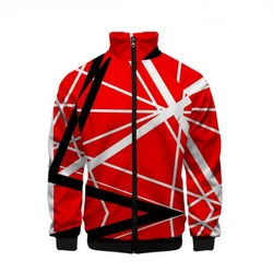 Eddie Van Halen 3D Baseball Jacket Men Bomber Jacket Harajuku Hip Hop Hoodie Stand Collar Zipper Sweatshirt Casual Sportswear