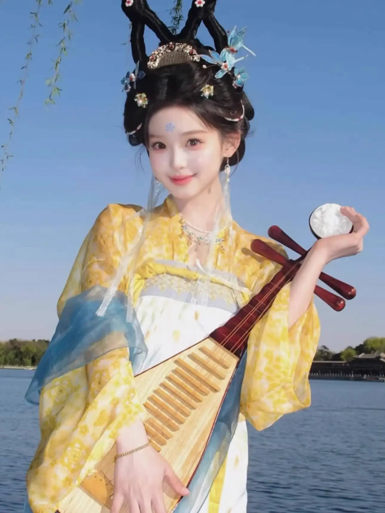 

Женский костюм в стиле династии Тан: рубашка с двойным рядом пуговиц, юбка до груди, шаль, летний косплей-костюм на Хэллоуин