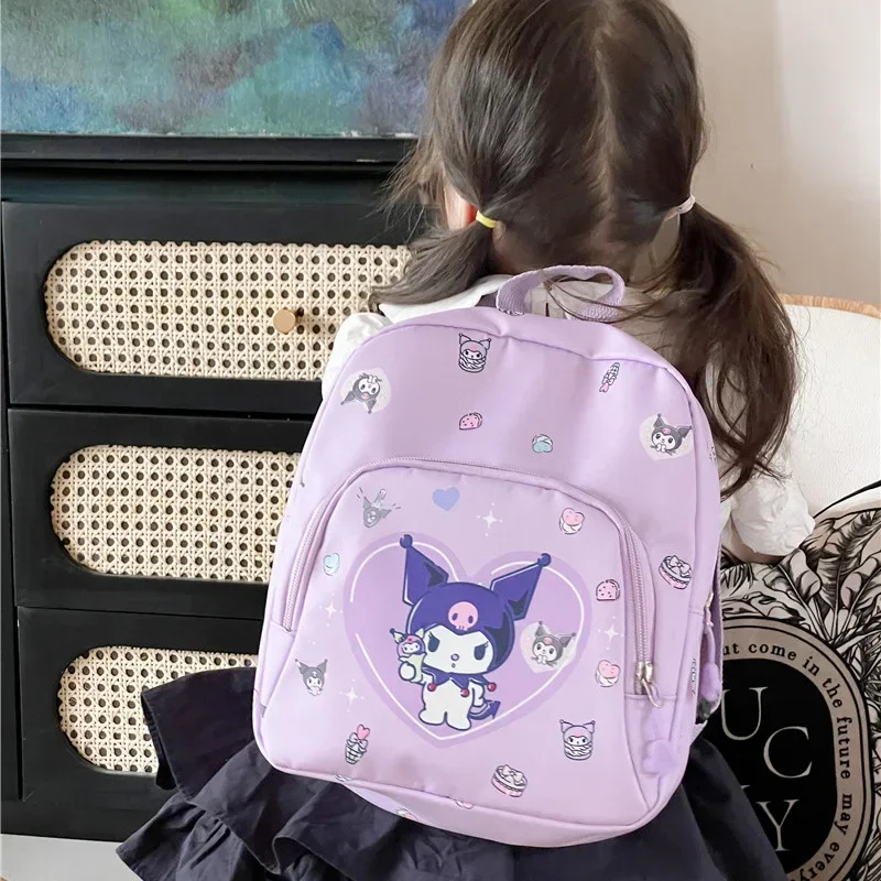 Mochila de Hello Kitty para niños, bolso escolar Sanrio para estudiantes, bolso escolar informal de moda para niños y niñas