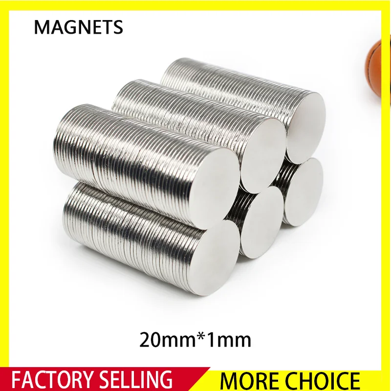 5~200PCS 20x1mm Strong Powerful Magnets 20mm x 1mm Round Search Magnet  Permanent Neodymium Magnet Disc 20*1mm