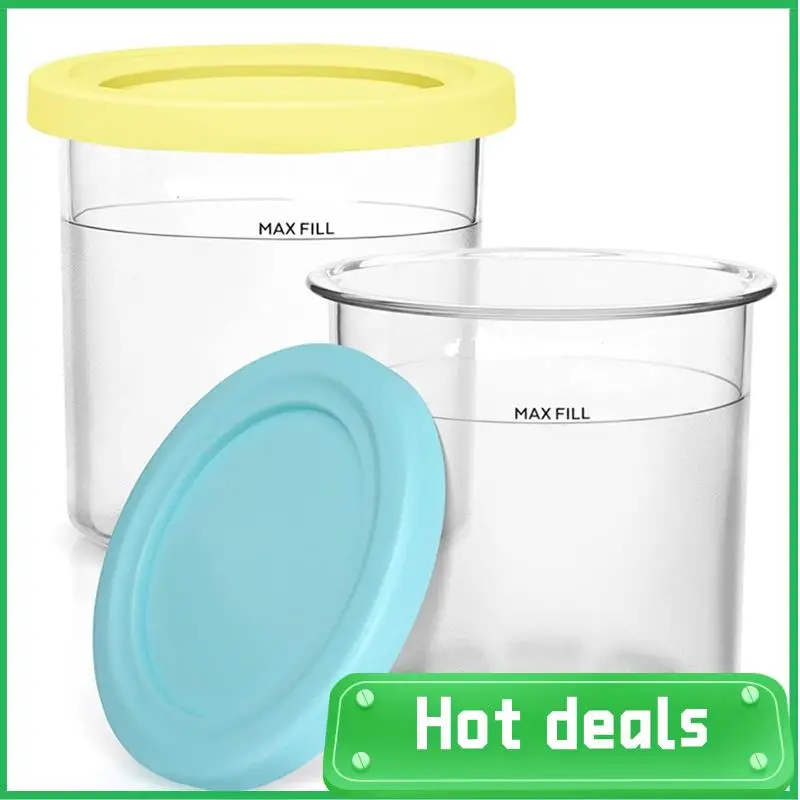 

A18Z-2PCS Ice Cream Pints And Lids For Ninja Creami NC301 NC300 NC299AMZ Series Ice Cream Storage Containers Food Freezer Access