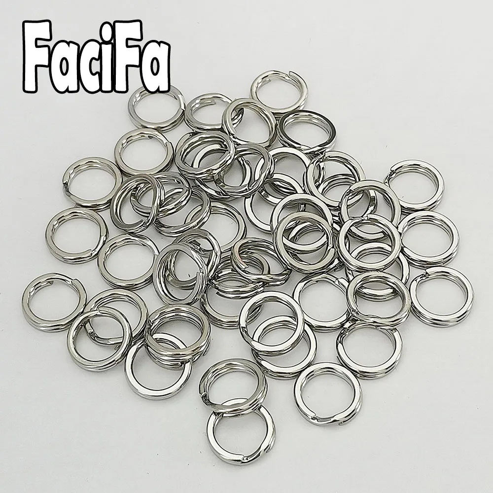 100 or 50 pcs Stainless Steel Split Ring Fishing Double Oval Split Ring Accessories For Carp Fishing Hook Snap Lure Swivel