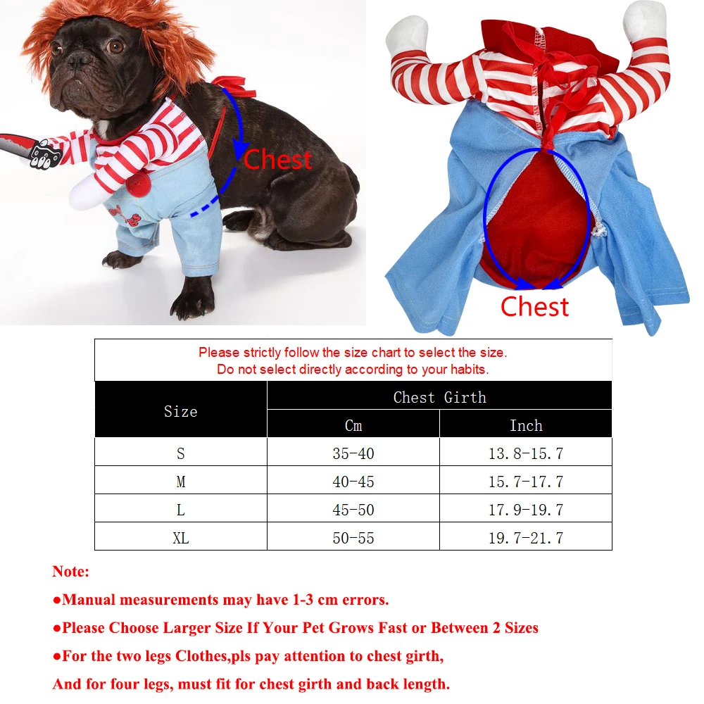 Funny Halloween Dog Costume For Small Medium Dogs Cats Adjustable Puppy Cosplay Party French Bulldog Chihuahua Pet Clothing