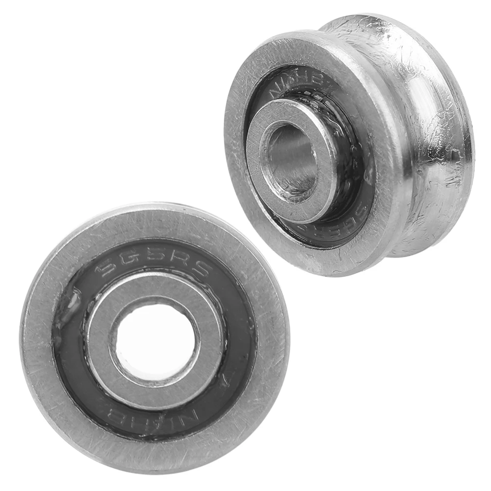 E5 10Pcs U Groove Bearing SG15 Track Guide Bearing 5x17x8mm(Single/Double Row) U Groove Roller Pulley Embroidery Machine Bearing