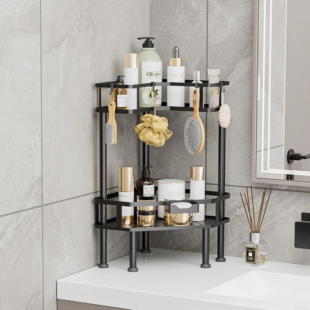 

Угловая душевая кабина-2-х ярусная стойка-органайзер для ванной комнаты, угловая полка, металлическая напольная угловая душевая стойка для туалетного столика в ванной комнате o