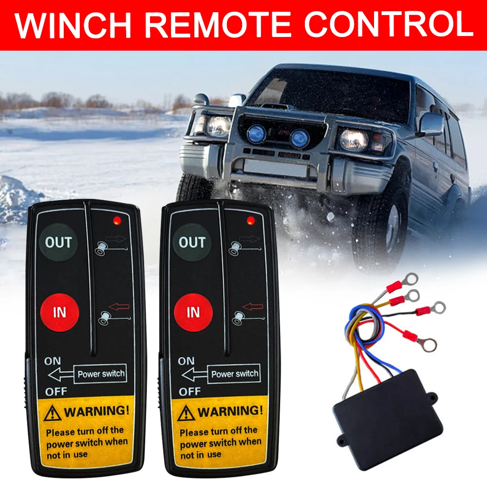 Universal 12V Electric Winch Switch Controller Wireless Remote Control Accessories for Jeep Off Road ATV Trailer Boat Waterproof