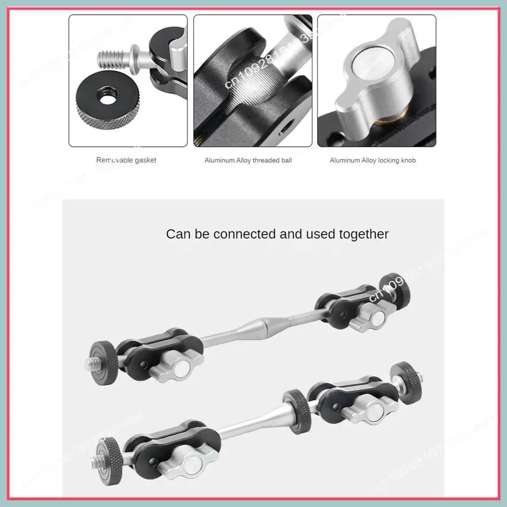 N94R Double Ball Head Super Clamp Universal Adjustable Magic Arm Bracket Clamp Mount 1/4 Thread Adapter For DSLR Cameras TM-3