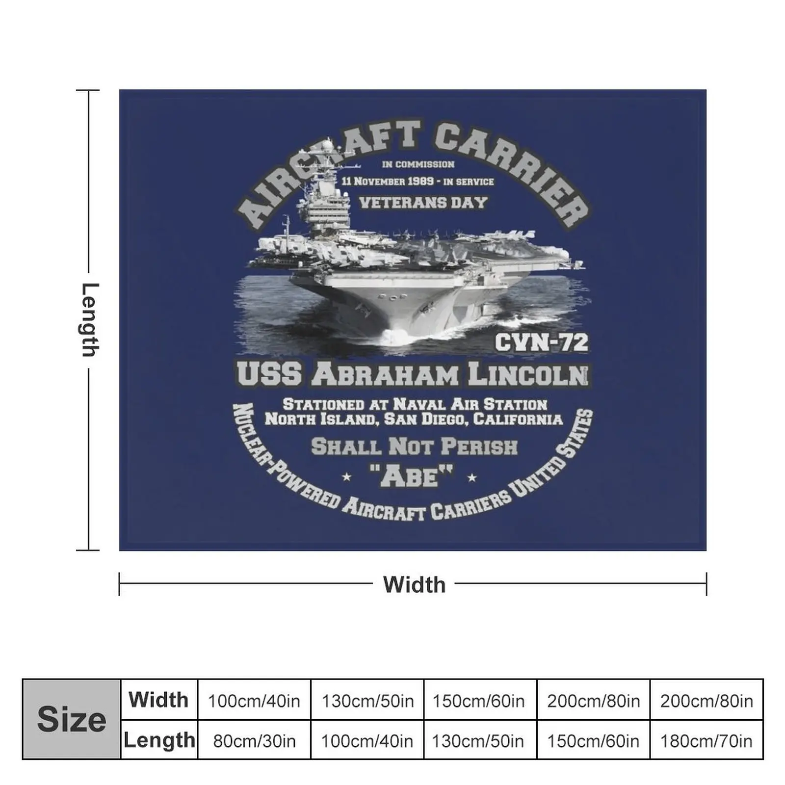 USS Abraham Lincoln (CVN-72) Aircraft Carrier Veterans Throw Blanket Weighted Blankets For Sofas Hair Heavy Blankets