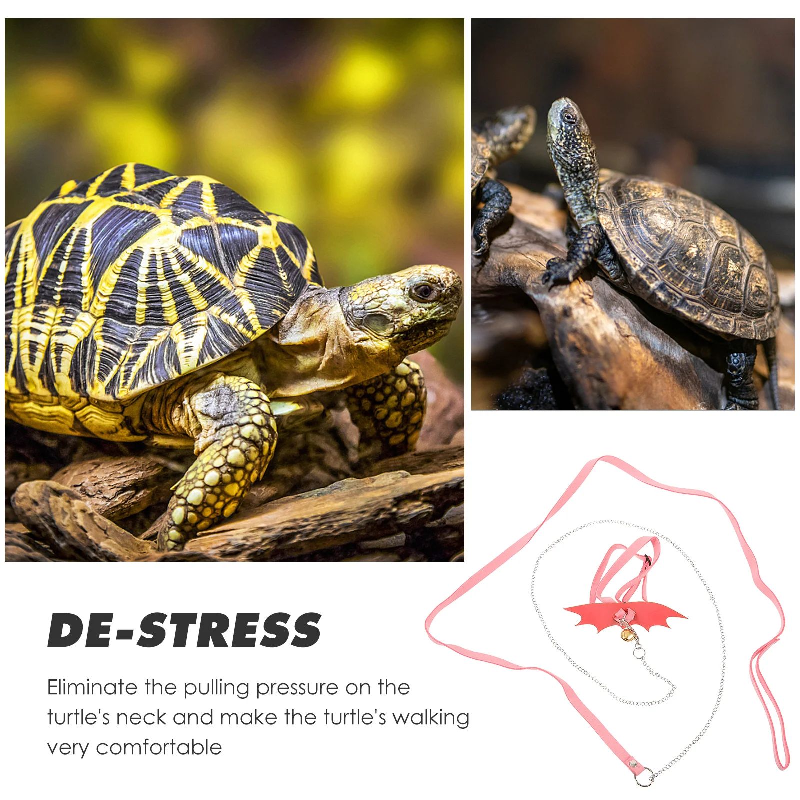 

Turtle Leash Lightweight Turtle Harness With Leash Pink Flying Wing Style Adjustable Anti Strangle Walking Rope Pet Supplies