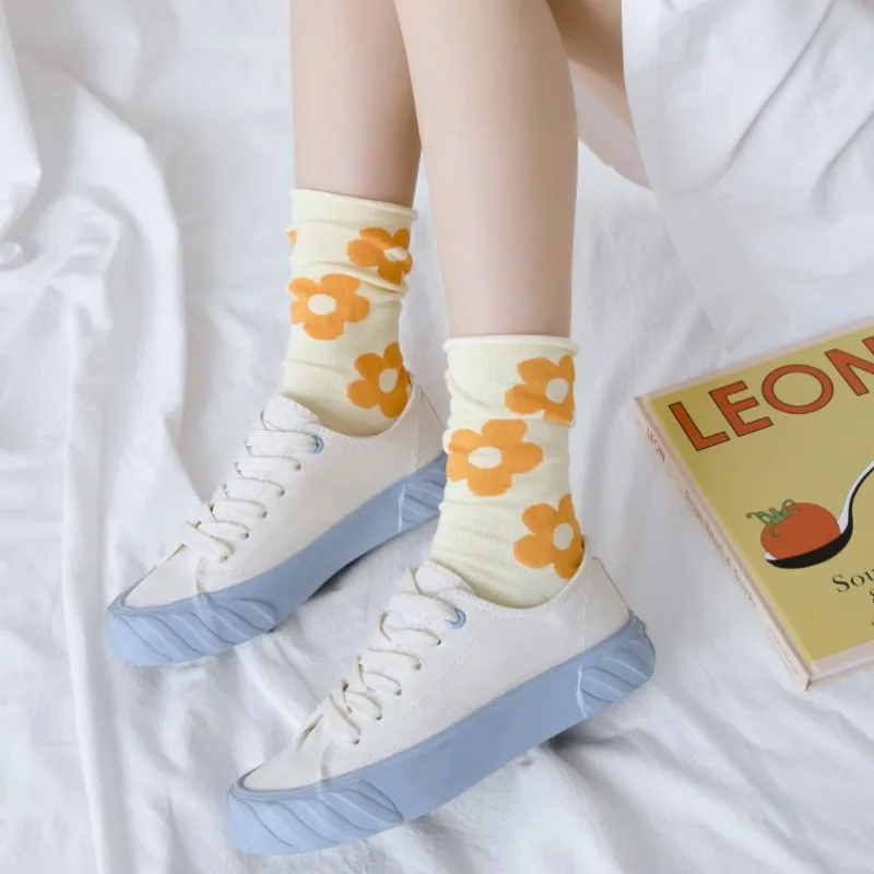 Japanese Korean Style Cartoon Flower Cute Socks Women Streetwear Skate Harajuku Kawaii Socks Autumn 38