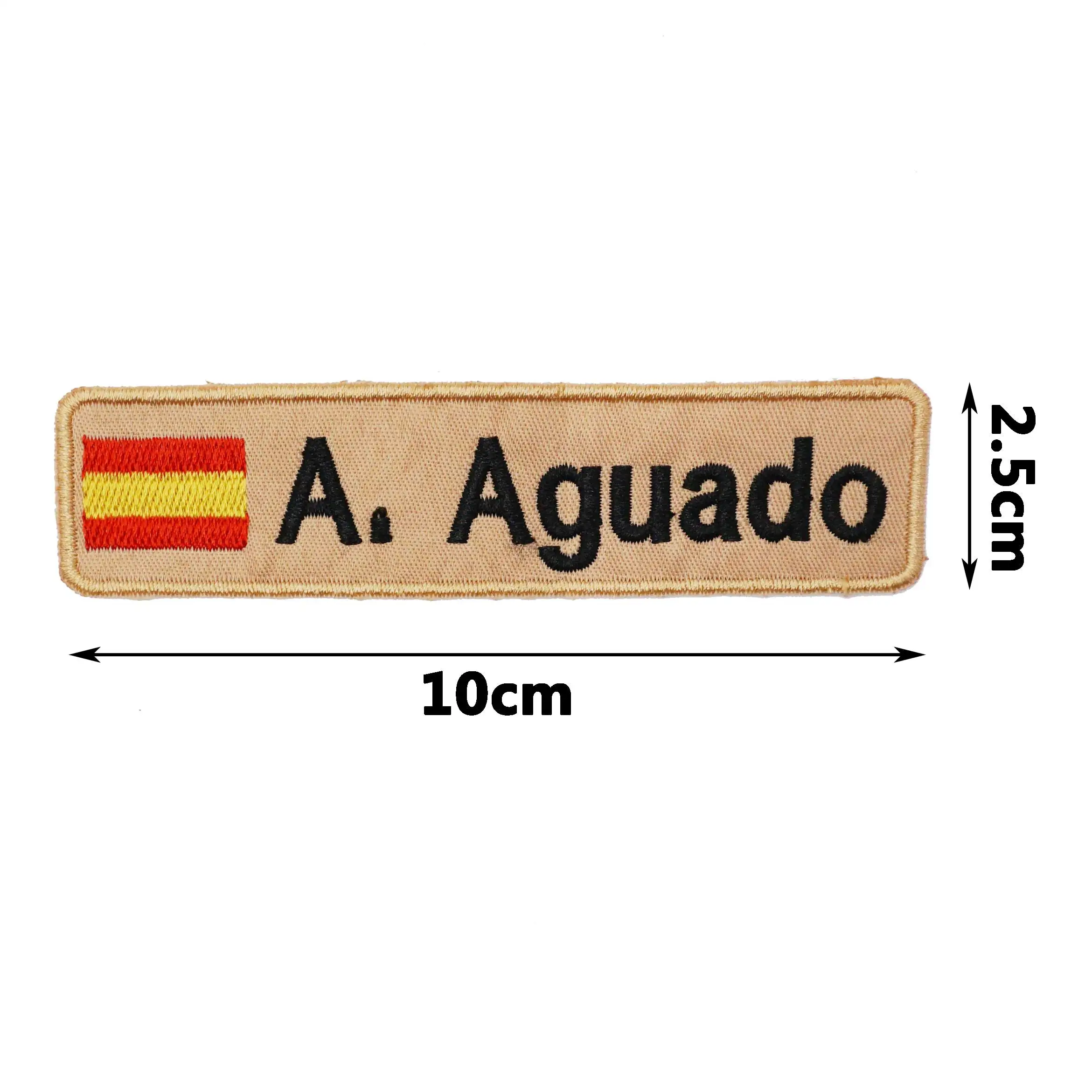 Custom ES flag Name Patch Embroidered Personalized text Patch with Hook Backing For Clothing Hat bagpack