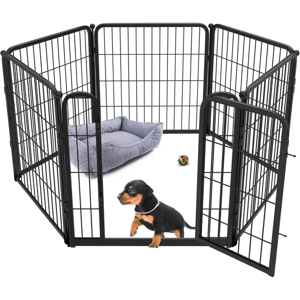 

Homeplus Dog Playpen Designed for Indoor Use, 24" Height for Puppy and Small Dogs, Black Patented