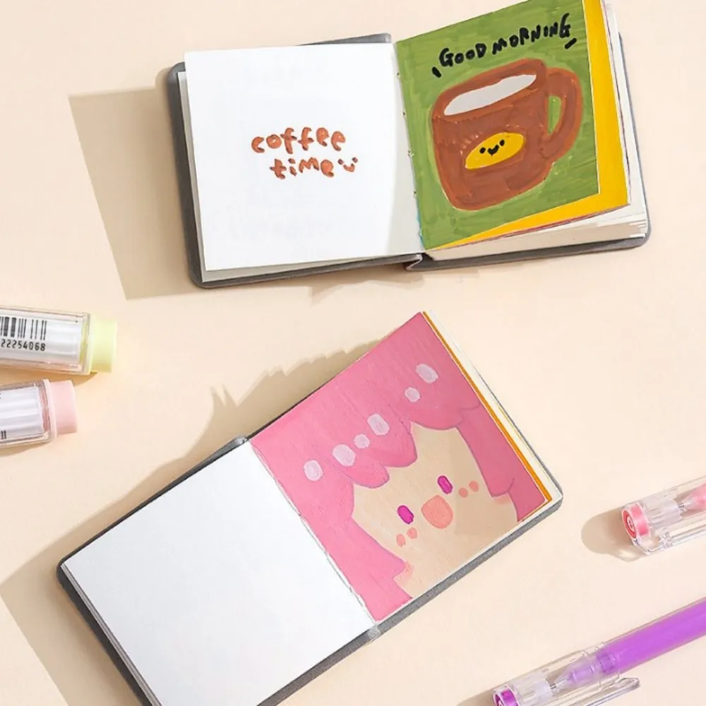 3pcs/Pack Square Mini Drawing Book Watercolor Sketchbook Thick Painting Paper Handbook Notepad Blank Notebook Stationery Supplie