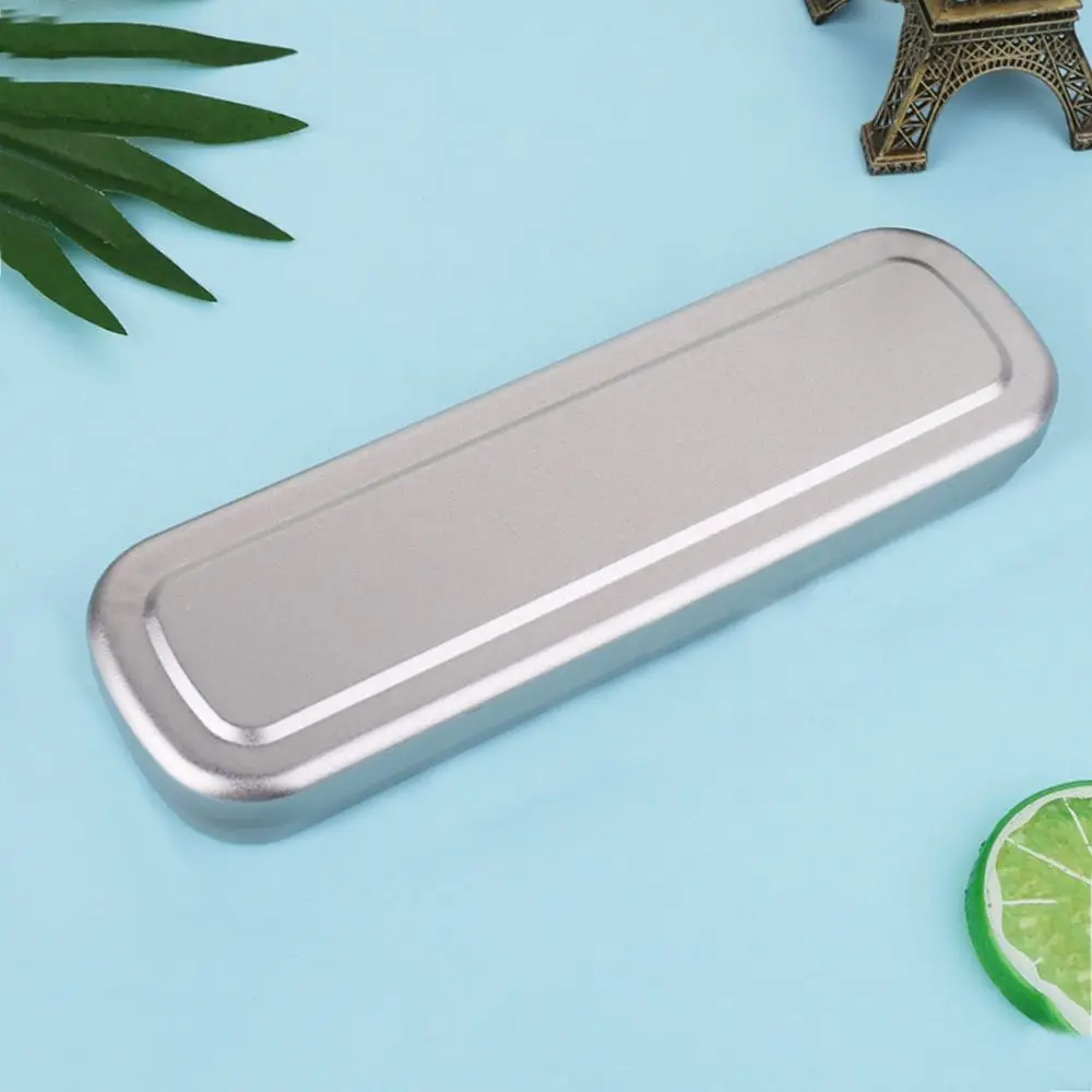 

Practical Office Supplies Student Stationery Rectangular Iron Case Gifts Container Storage Box Pencil Case