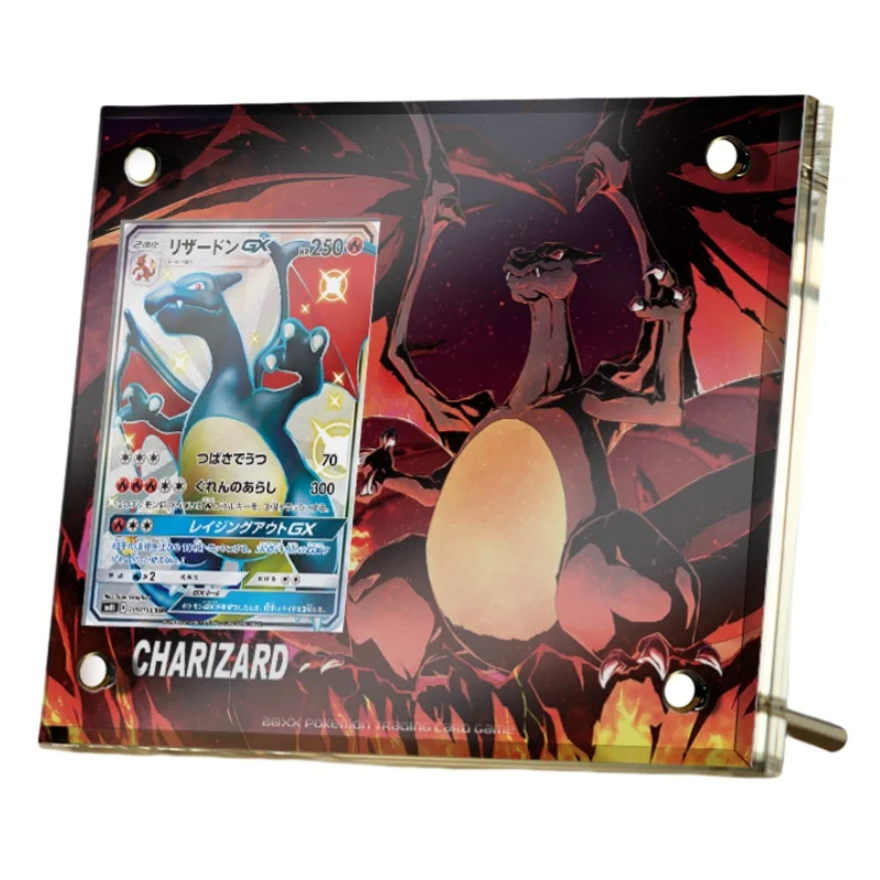 Card Brick Charizard Eevee Sylveon Latias Dialga Ptcg Diy Acrylic Action Toy Figures Anime Game Collection Display Rack No-Card