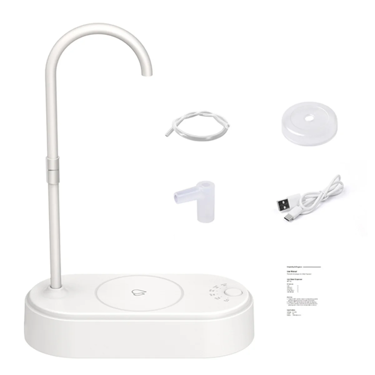 HOT Water Bottle Pump Desktop Electric Water Dispenser Type-C Charging Portable Automatic Desktop Water Pump White