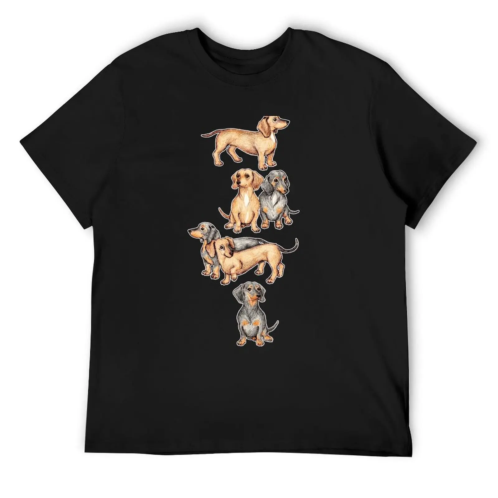 Dachshunds and Dogwood Blossoms T-Shirt kawaii clothes vintage anime shirt essential t shirt oversized mens tall t shirts