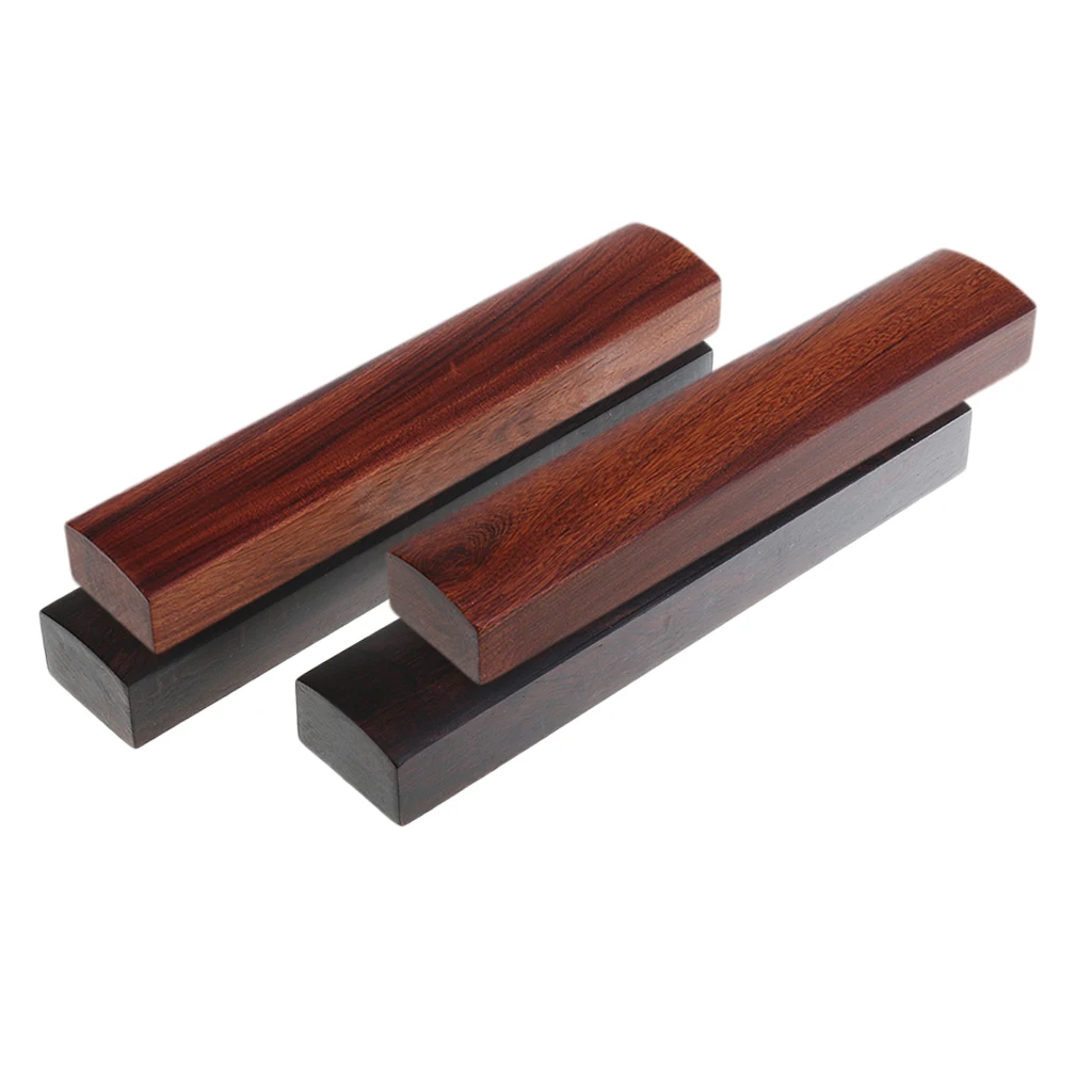 Polished 2pcs Wooden Calligraphy Paperweight Office Accessory