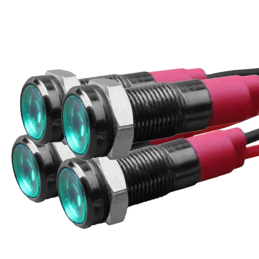 4Pcs 6mm LED Indicator Light 12-24V Waterproof Signal Light Metal Panel Light For Pilot Lights, And Indicator Lights