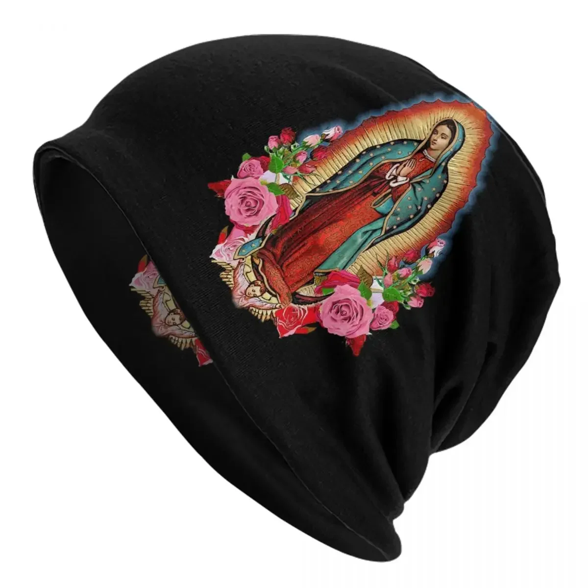 Our Lady Of Guadalupe Bonnet Hat Vintage Outdoor Skullies Beanies Hat Virgin Mary for Men Women Knitting Hat Spring Dual-use Cap