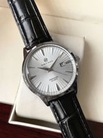 Top Brand Men's Watch Simple Business Waterproof Calendar Leather Strap Male Fashion Quartz Watches Gift: Box, Spare Battery