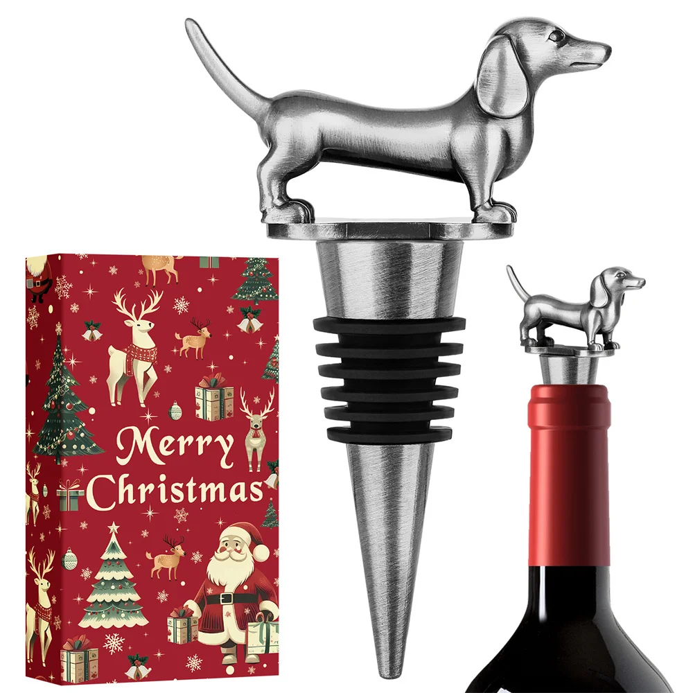 Dachshund Decorative Wine Bottle Stopper Christmas Wine Gift Metal Wine Stoppers Kitchen Bar Accessories Tools