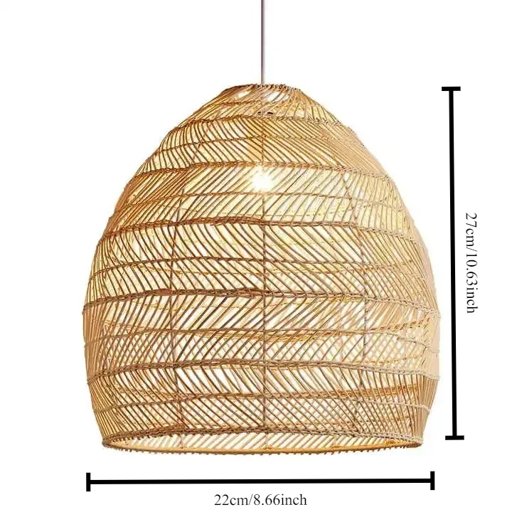 Rotan Geweven Hanglamp Shades, Keukeneiland Hanglamp, Handgemaakte Hanglamp Ambachten Lampenkap voor Woonkamer Eetkamer