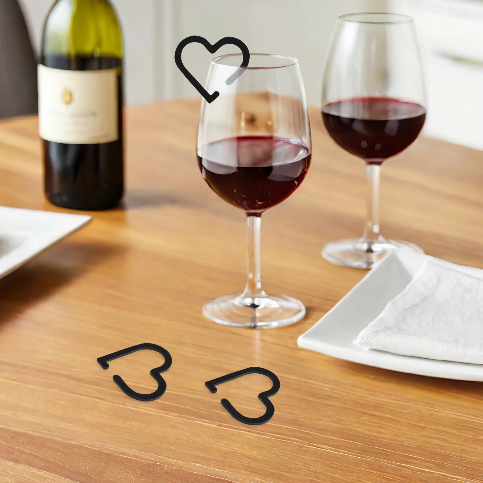 

Heart Shape Wine Glass Tags Multicolor Reusable Drink Markers Perfect for Wedding Party Bar Decoration Heart Wine Labels