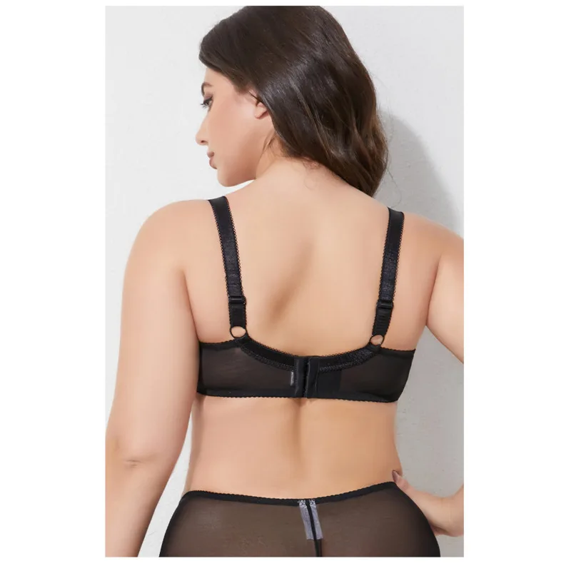 B C D E F G H Underwire Push Up Bra Plus Size Black Lace Top Lingerie Wireless Bras For Women Bra Brasier Mujer Brassiere Femme