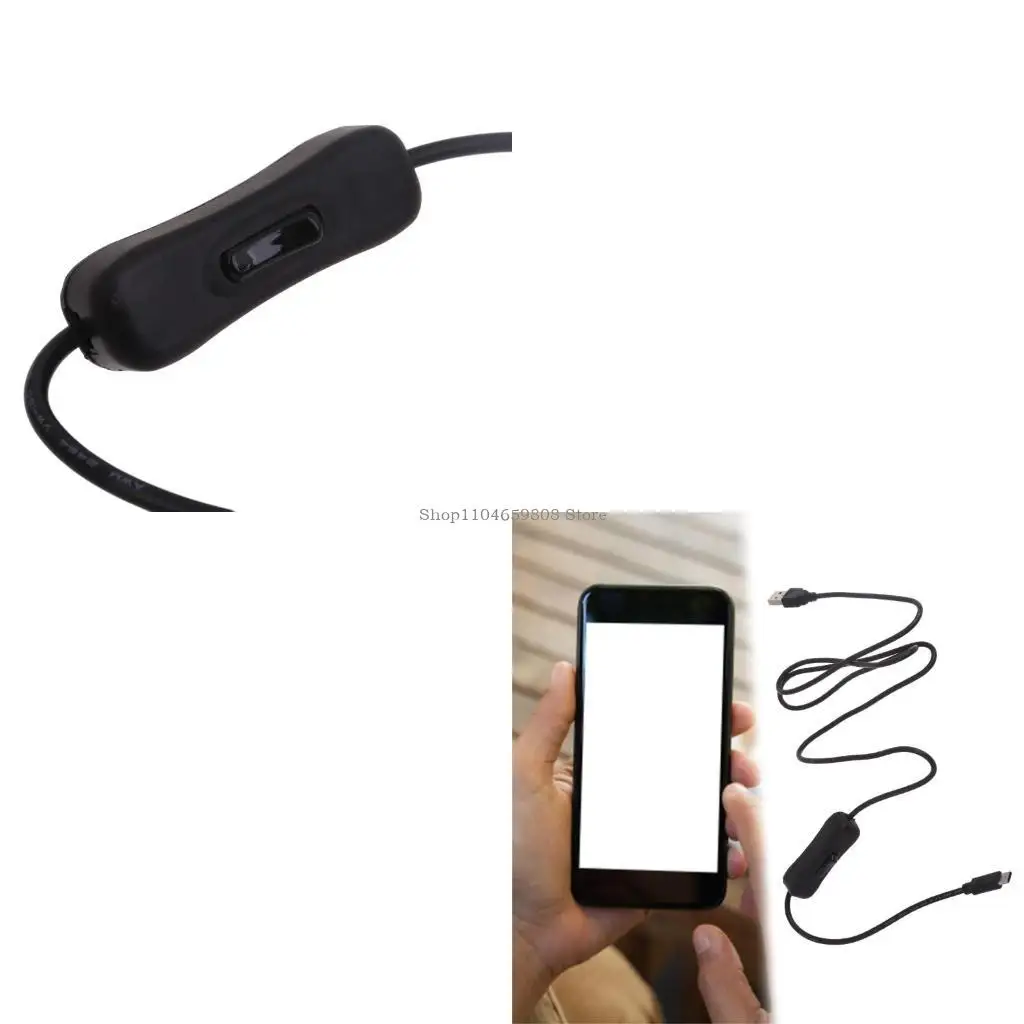 

Type C to USB Fast Charging Cable with ON OFF Switches 5V 2A USB C Power Cable