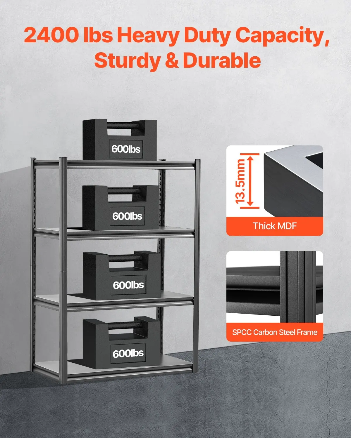 Prateleiras de armazenamento Prateleiras de armazenamento de garagem de 4 camadas