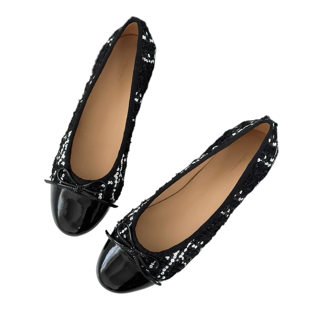 

Withered French Fashion Women's Elegant Woolen Sheepskin Splicing Flat Shoes Women Commuting Casual Loafers Shoes Ladies