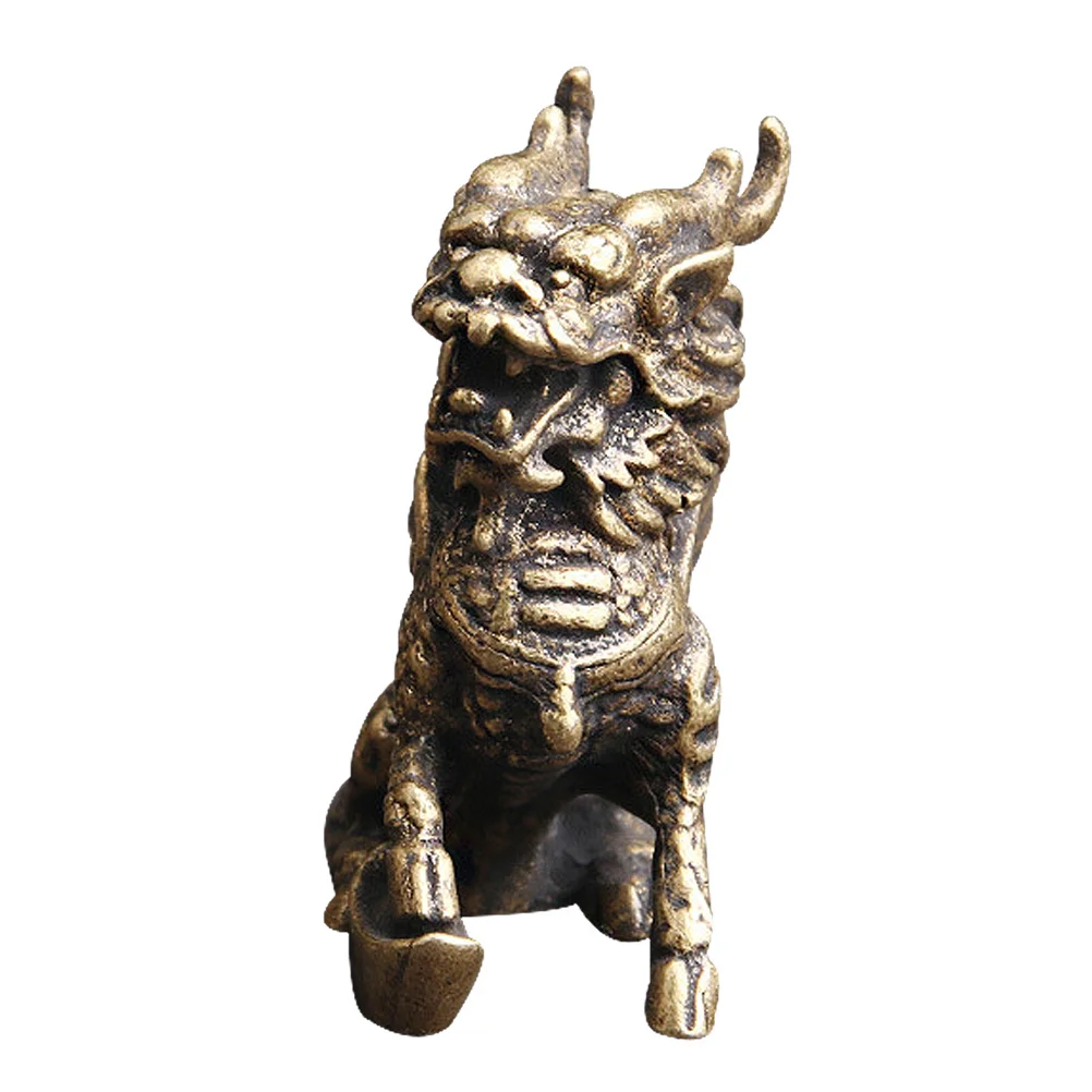 

Brass Kylin Decor Delicate Ornament Stable Placement Smooth Bottom Living Room Tea Room Elegant Design Holiday Present