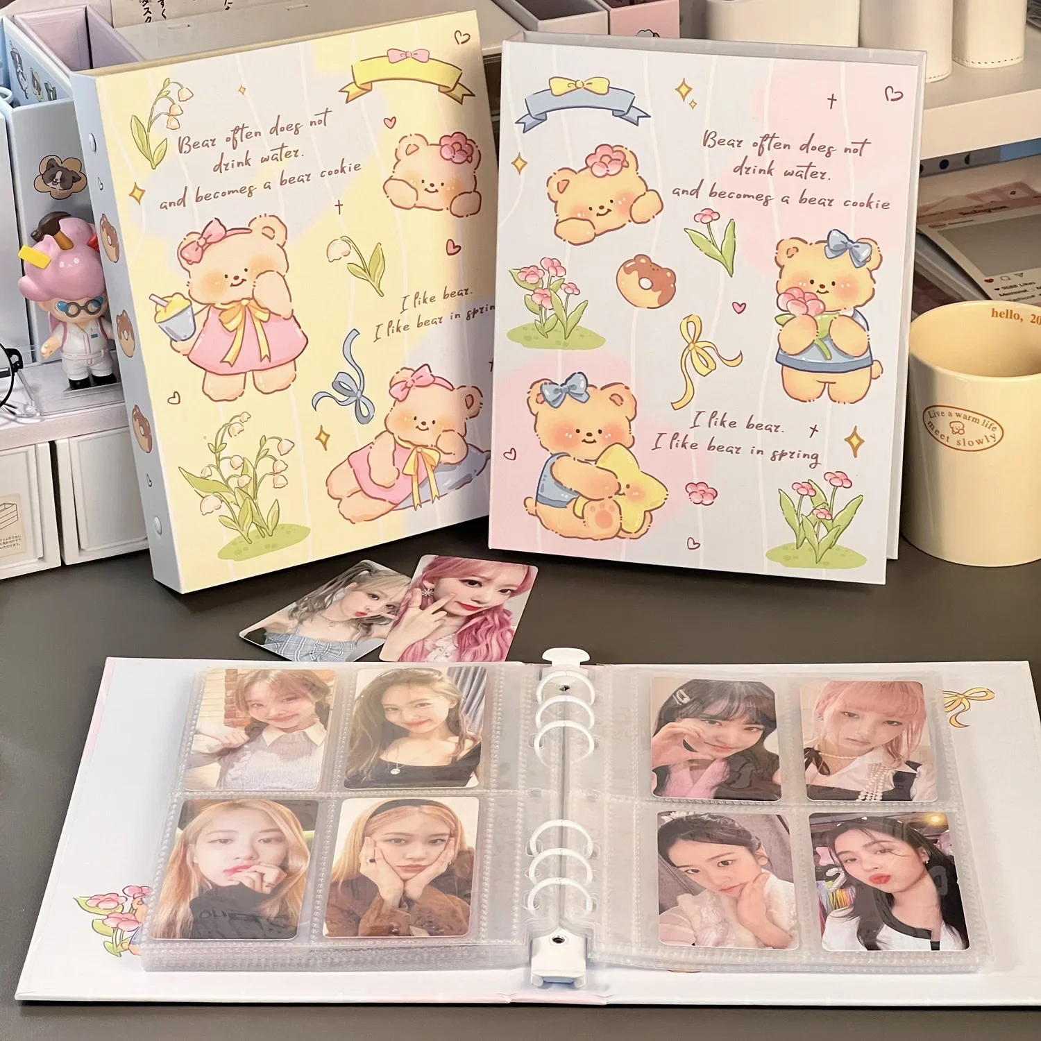 IFFVGX Bear A5 Binder Photocard Holder Kpop Idol Photo Album Kawaii Photocards Collect Book Album for Photographs 포토카드 포장용품