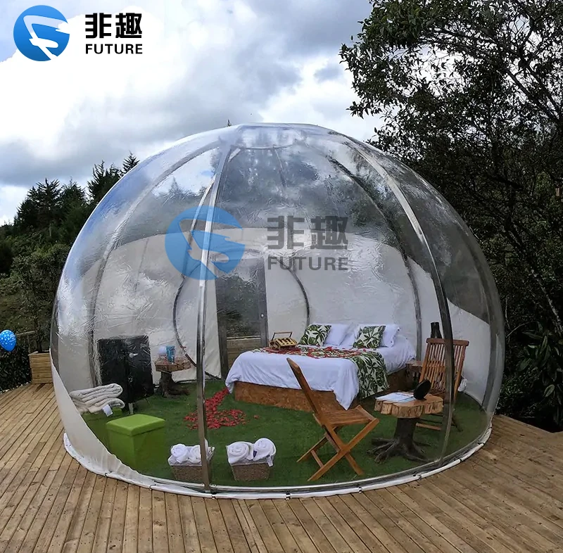 

Steel Frame Inflatable Bubble House Outdoor Big Inflatable Tent Double Rooms Camping Popular Tent