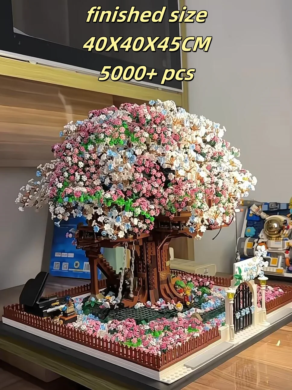 

GSF5000+PCS Large Cherry Blossom Tree House Building Blocks MOC Model Ornament for DIY Best Friends and Couples Gift Giving
