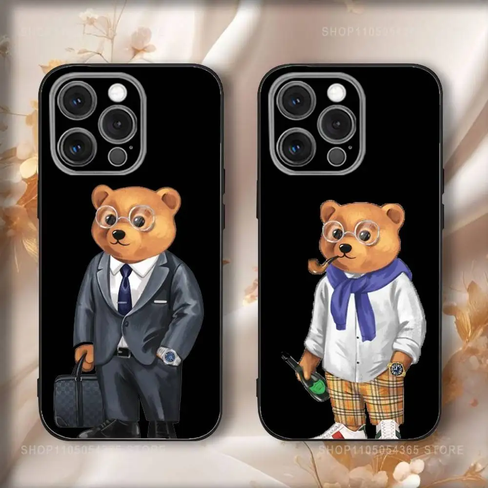 

B-Barons F-Filou Bear Phone Case For iPhone 17,16,15,14,13,12,11,Pro,Max,Plus,Air,X,XS,XR,SE,8,7,Mini,Soft Black Funda
