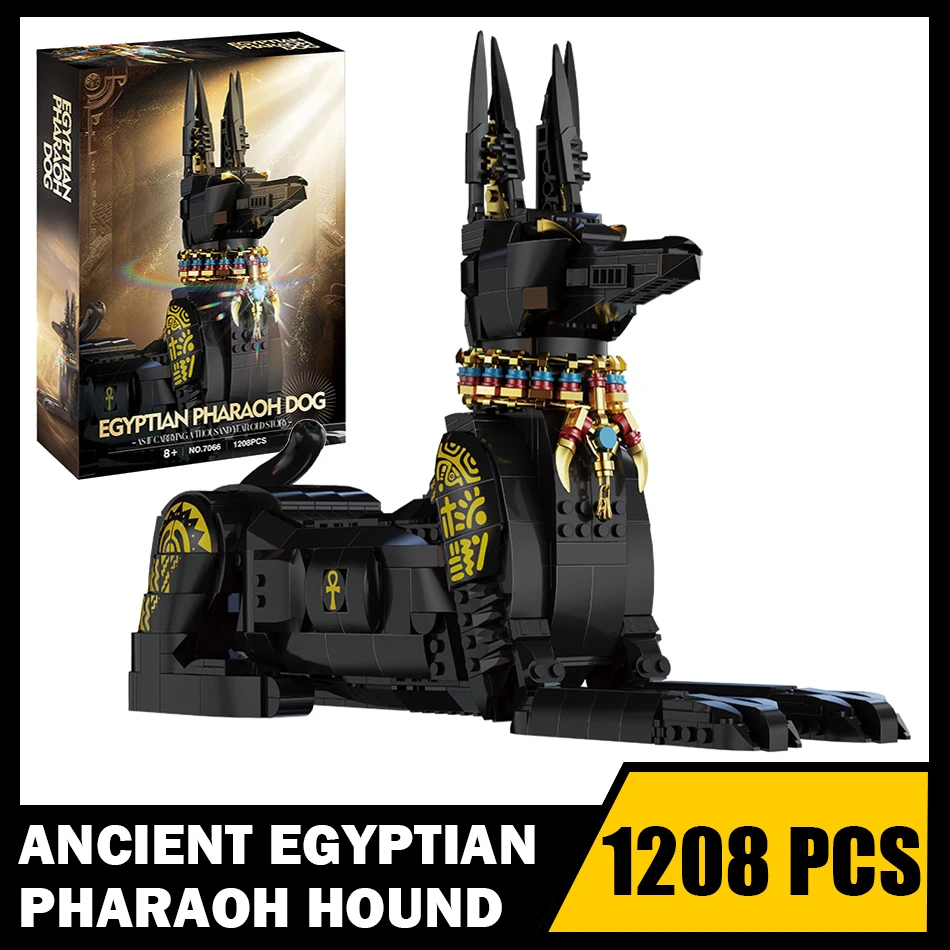 

MOC Ancient Egyptian Pharaoh Hound Model Assembly Building Blocks Pharaoh Guard Mummy Dog Statue Components Brick Toy