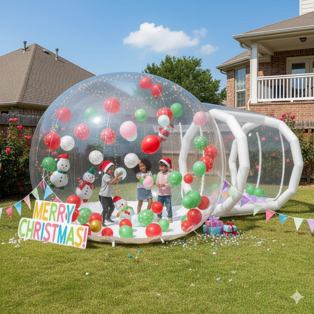Casa de burbujas inflable gigante de PVC de 3m para niños, eventos de fiesta de cumpleaños, decoración navideña, parque de atracciones, guardería, actividades para niños
